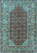 Machine Washable Persian Light Blue Traditional Rug, wshtr4483lblu