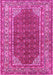 Machine Washable Persian Pink Traditional Rug, wshtr4483pnk