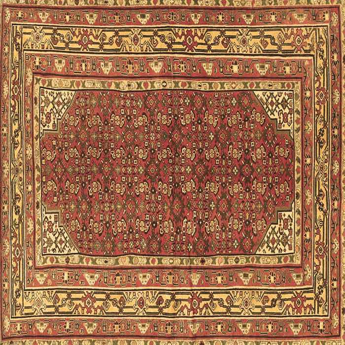 Square Persian Brown Traditional Rug, tr4483brn