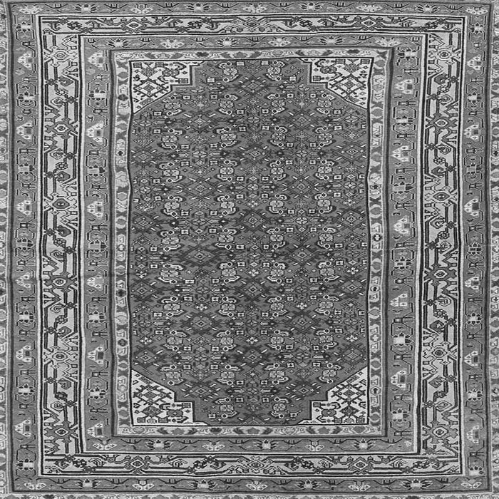 Round Machine Washable Persian Gray Traditional Rug, wshtr4483gry