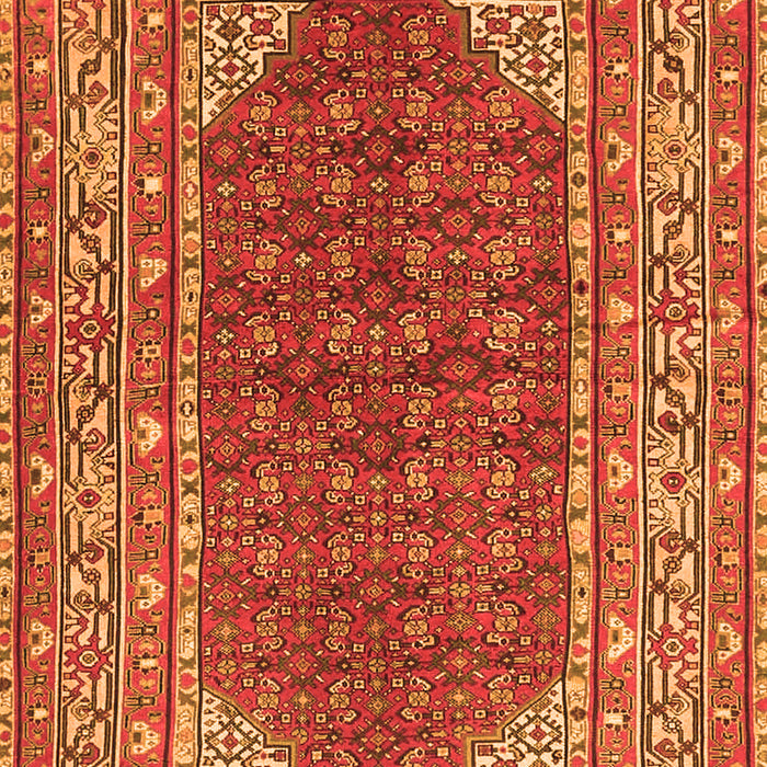 Serging Thickness of Machine Washable Persian Orange Traditional Area Rugs, wshtr4483org