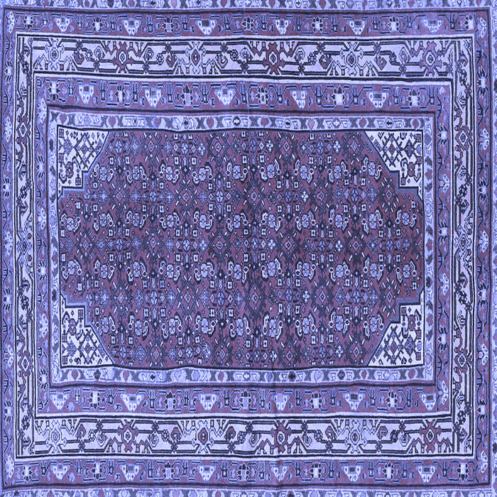 Square Machine Washable Persian Blue Traditional Rug, wshtr4483blu
