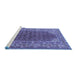 Sideview of Machine Washable Persian Blue Traditional Rug, wshtr4483blu