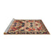 Sideview of Machine Washable Traditional Sandy Brown Rug, wshtr4484