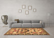 Machine Washable Persian Brown Traditional Rug in a Living Room,, wshtr4484brn