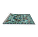 Sideview of Machine Washable Persian Light Blue Traditional Rug, wshtr4484lblu