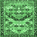 Square Machine Washable Persian Emerald Green Traditional Area Rugs, wshtr4484emgrn