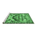 Sideview of Machine Washable Persian Emerald Green Traditional Area Rugs, wshtr4484emgrn