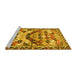 Sideview of Machine Washable Persian Yellow Traditional Rug, wshtr4484yw