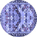 Round Persian Blue Traditional Rug, tr4484blu