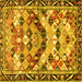 Square Machine Washable Persian Yellow Traditional Rug, wshtr4484yw