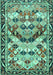 Machine Washable Persian Turquoise Traditional Area Rugs, wshtr4484turq