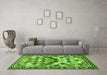 Machine Washable Persian Green Traditional Area Rugs in a Living Room,, wshtr4484grn