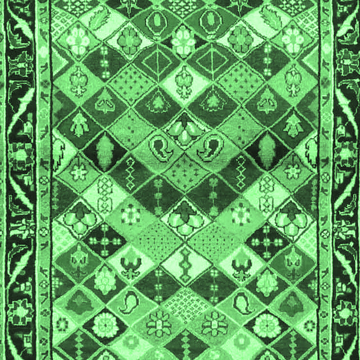 Machine Washable Persian Emerald Green Traditional Area Rugs, wshtr4484emgrn