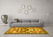 Machine Washable Persian Yellow Traditional Rug in a Living Room, wshtr4484yw