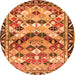 Square Persian Orange Traditional Rug, tr4484org