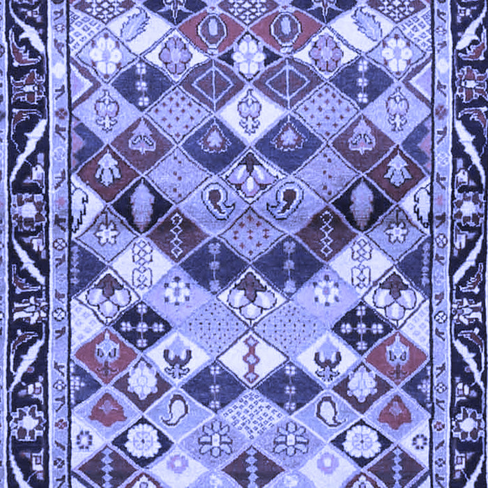 Machine Washable Persian Blue Traditional Rug, wshtr4484blu