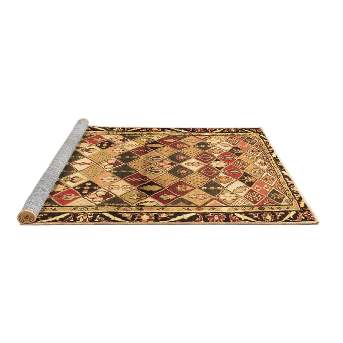 Sideview of Machine Washable Persian Brown Traditional Rug, wshtr4484brn