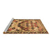 Sideview of Machine Washable Persian Brown Traditional Rug, wshtr4484brn