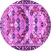 Round Persian Purple Traditional Rug, tr4484pur