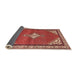 Sideview of Traditional Sunrise Orange Medallion Rug, tr4485