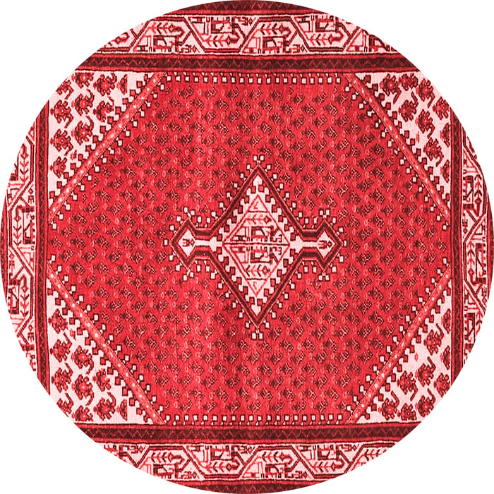 Machine Washable Medallion Red Traditional Rug, wshtr4485red