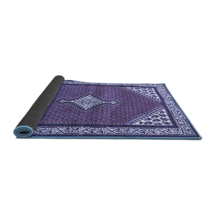 Sideview of Medallion Blue Traditional Rug, tr4485blu