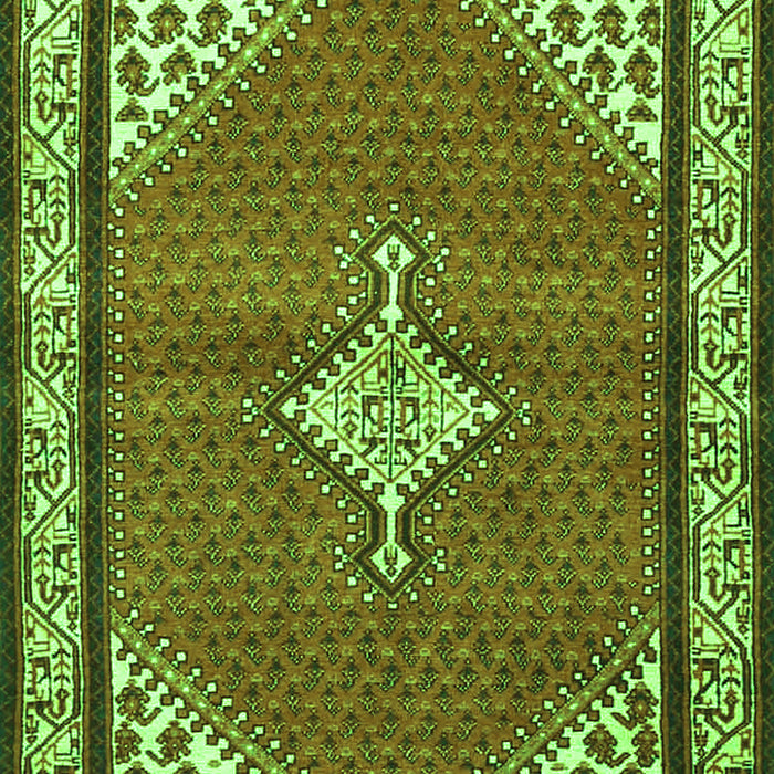 Serging Thickness of Machine Washable Medallion Green Traditional Area Rugs, wshtr4485grn