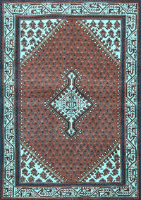 Medallion Light Blue Traditional Rug, tr4485lblu