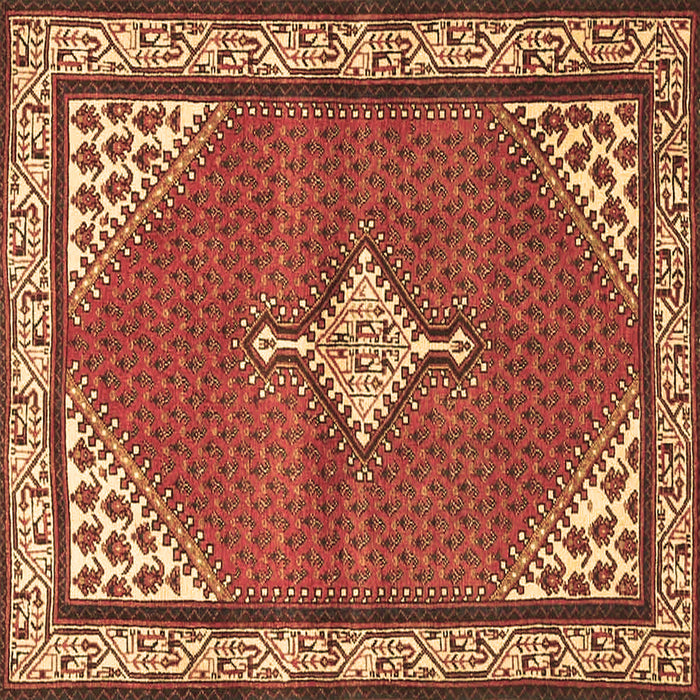 Square Machine Washable Medallion Brown Traditional Rug, wshtr4485brn
