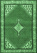 Machine Washable Medallion Emerald Green Traditional Area Rugs, wshtr4485emgrn