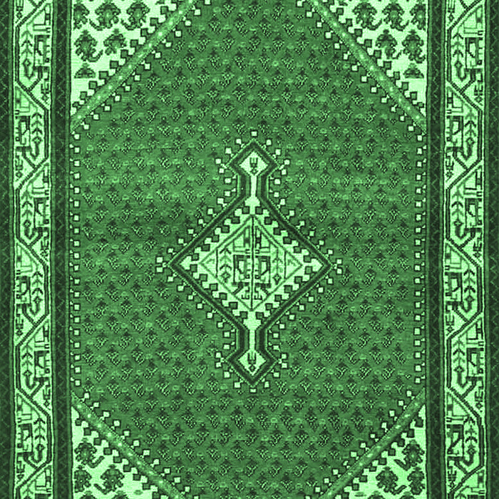 Machine Washable Medallion Emerald Green Traditional Area Rugs, wshtr4485emgrn