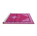 Sideview of Machine Washable Medallion Pink Traditional Rug, wshtr4485pnk