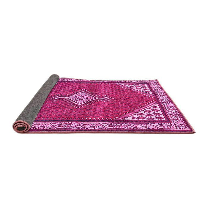 Sideview of Medallion Pink Traditional Rug, tr4485pnk