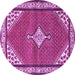 Round Medallion Purple Traditional Rug, tr4485pur