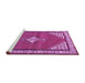 Sideview of Machine Washable Medallion Purple Traditional Area Rugs, wshtr4485pur