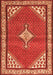 Serging Thickness of Machine Washable Medallion Orange Traditional Area Rugs, wshtr4485org