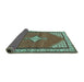 Sideview of Medallion Turquoise Traditional Rug, tr4485turq