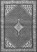 Serging Thickness of Machine Washable Medallion Gray Traditional Rug, wshtr4485gry