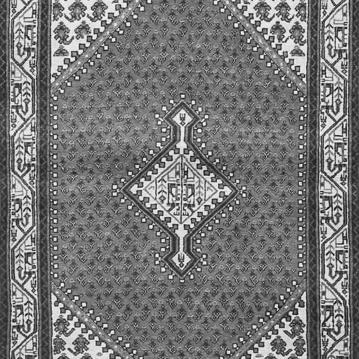 Serging Thickness of Machine Washable Medallion Gray Traditional Rug, wshtr4485gry