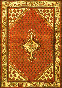 Medallion Yellow Traditional Rug, tr4485yw