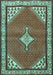 Medallion Turquoise Traditional Rug, tr4485turq