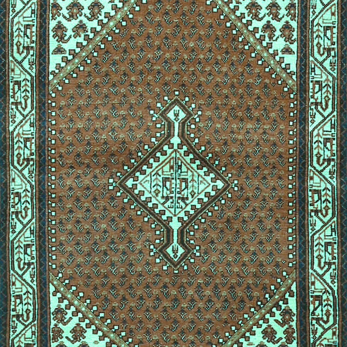 Medallion Turquoise Traditional Rug, tr4485turq