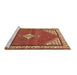 Sideview of Machine Washable Medallion Brown Traditional Rug, wshtr4485brn