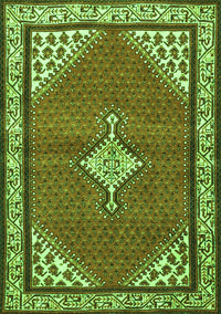 Medallion Green Traditional Rug, tr4485grn