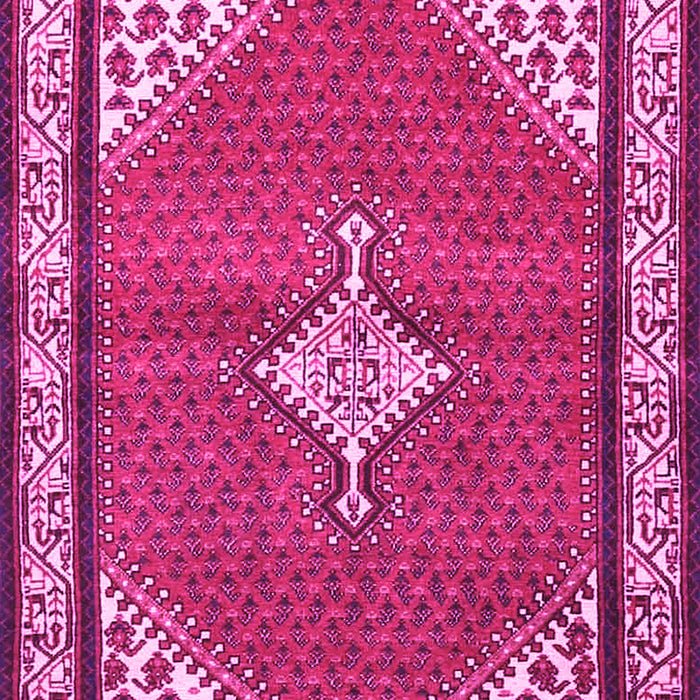 Machine Washable Medallion Pink Traditional Rug, wshtr4485pnk