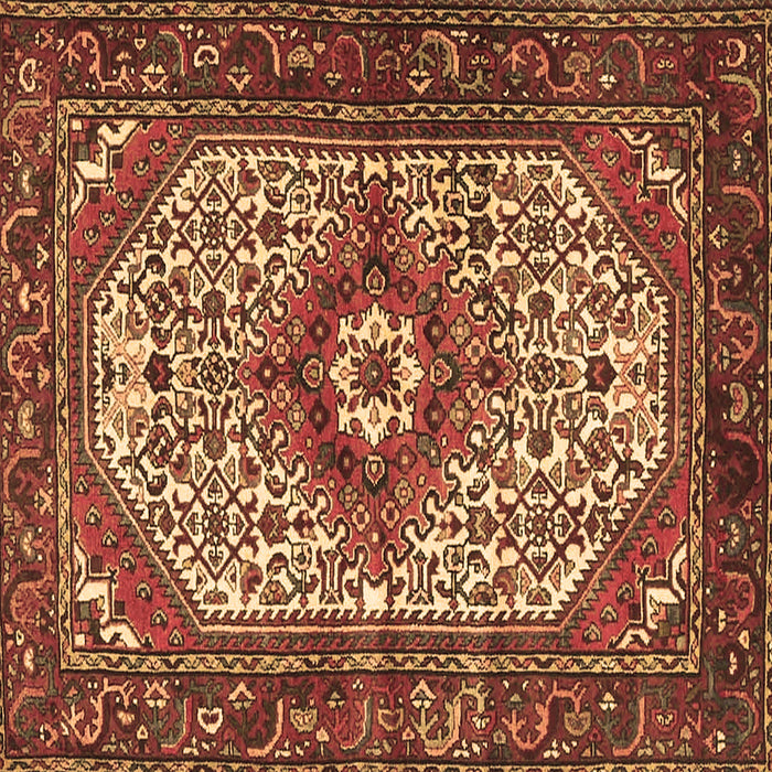 Square Machine Washable Medallion Brown Traditional Rug, wshtr4486brn