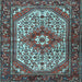 Square Medallion Light Blue Traditional Rug, tr4486lblu