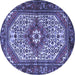 Round Medallion Blue Traditional Rug, tr4486blu