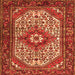 Serging Thickness of Medallion Orange Traditional Rug, tr4486org